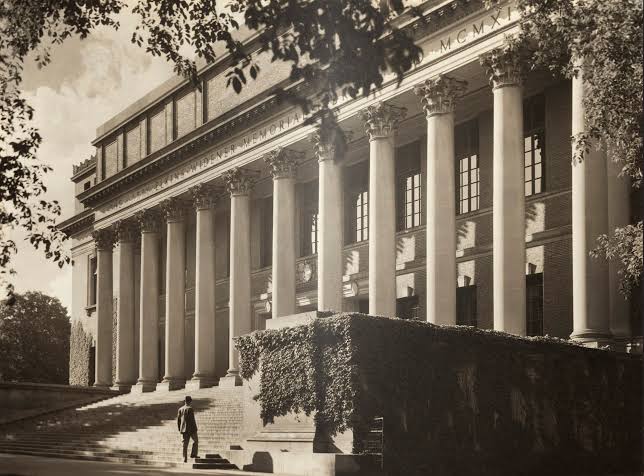 Widener Library at Harvard University, where he studied law.